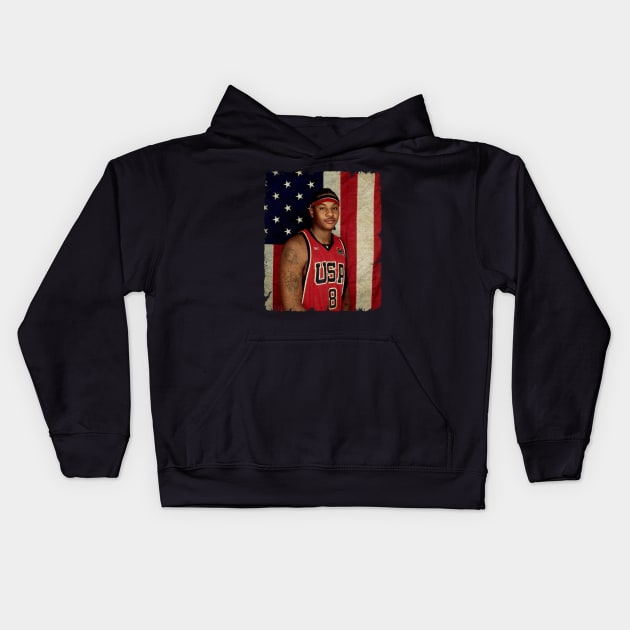 Carmelo Anthony in Team USA Portraits Kids Hoodie by MJ23STORE